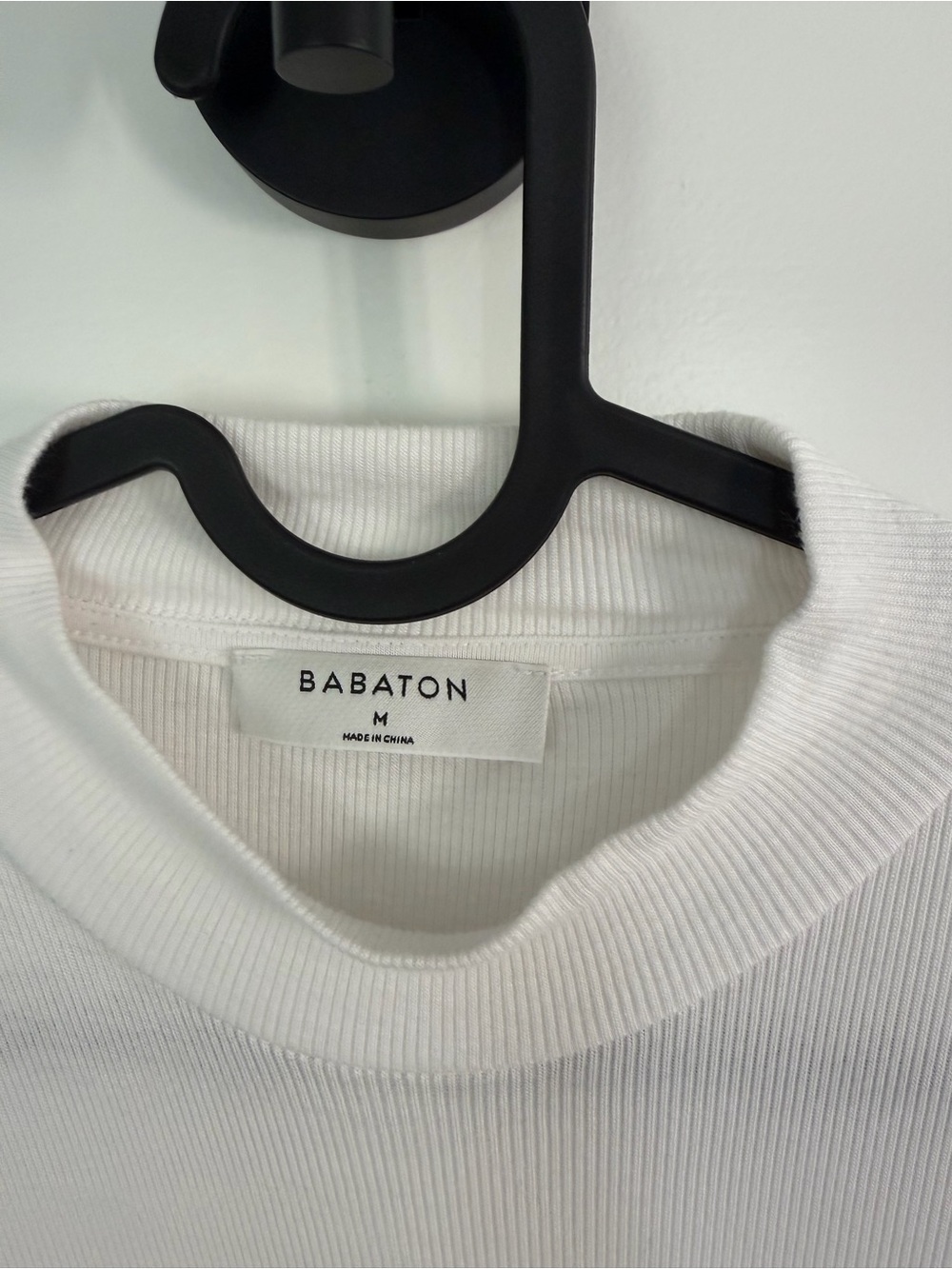 Babaton White Ribbed Tee - Picture 2 of 4
